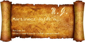 Martinecz Jolán névjegykártya