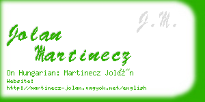 jolan martinecz business card